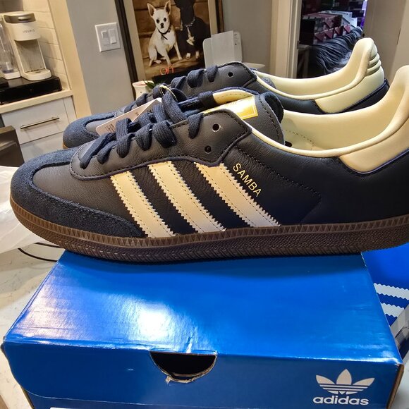 adidas Samba OG Night Navy Cream White Gum Shoes ID2056 Men's Size 10 NEW - Picture 1 of 15